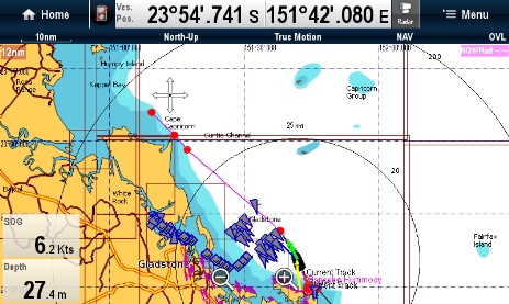 Course overview, sailing north past Gladstone